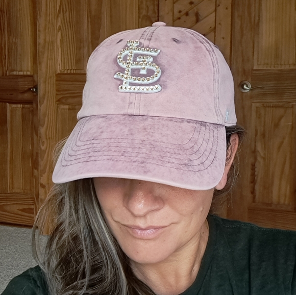 STL Cardinals baseball hat 🩷 pink acid wash faux diamond crystals - Picture 9 of 10